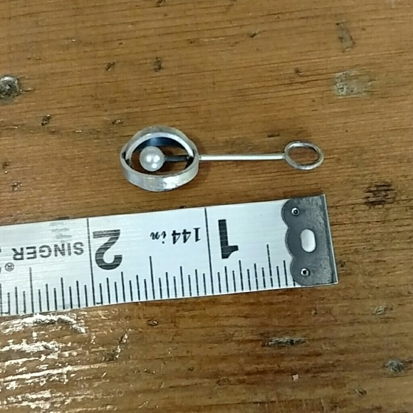 Vintage Silver and Authentic Pearl Orb Pendant - Picture 4 of 4